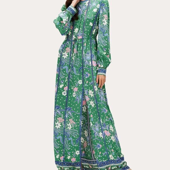 2024 Diane von Furstenberg Oretha floral-print maxi dress sized M - Picture 2 of 10